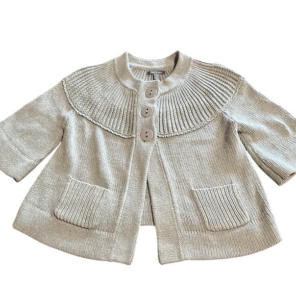 Apt.9 Petite Size PS Gray Retro Cardigan Sweater Cropped Y2K - Picture 5 of 10